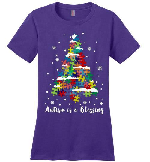 Autism Awareness Ugly Christmas Sweaters Autism Is A Blessing Ladies Perfect