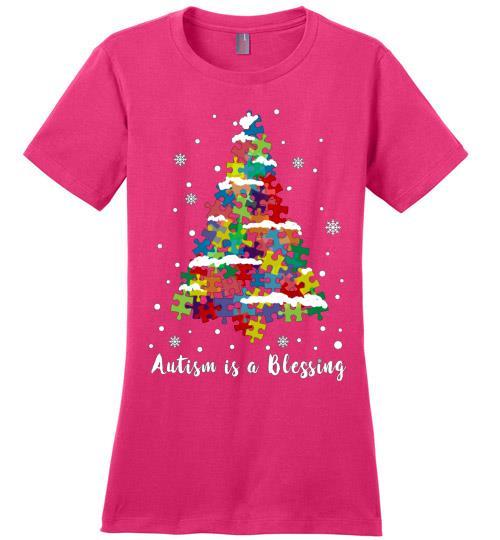 Autism Awareness Ugly Christmas Sweaters Autism Is A Blessing Ladies Perfect