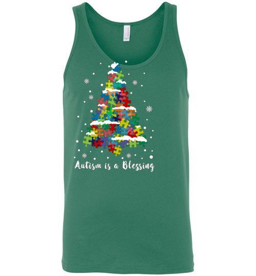 Autism Awareness Ugly Christmas Sweaters Autism Is A Blessing Tank Top