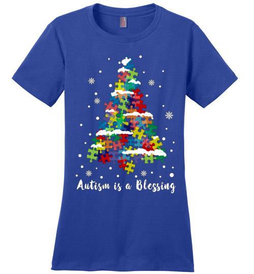 Autism Awareness Ugly Christmas Sweaters Autism Is A Blessing Ladies Perfect