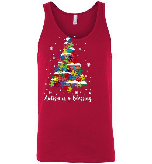 Autism Awareness Ugly Christmas Sweaters Autism Is A Blessing Tank Top