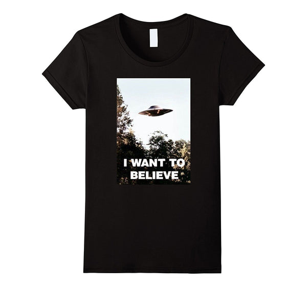 UFO Shirt - I Want To Believe Alien UFO Tee Shirt 2016
