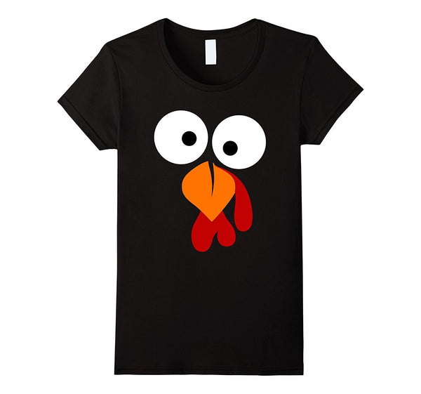 Turkey Face T Shirt - Funny Fun Thanksgiving Day Tee
