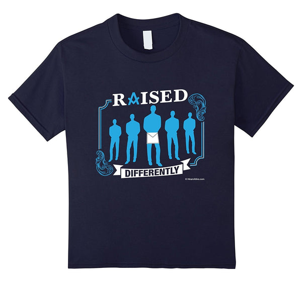 Raised Differently - Freemason Masonic T-shirt (front)
