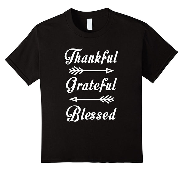 Thankful Grateful Blessed Thanksgiving Funny T-Shirt