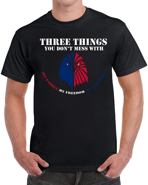MangoshirtstoreThree Things You Don't Mess With. My Family My Freedom My Country Men's T-ShirtTshirt/Tshirtwomen/Longsleeves tshirt/hoodie