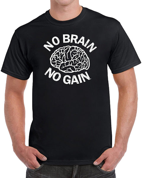 MangoshirtstoreNo Brain No Gain Funny Men's Novelty T-ShirtTshirt/Tshirtwomen/Longsleeves tshirt/hoodie