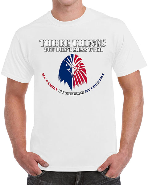 MangoshirtstoreThree Things You Don't Mess With. My Family My Freedom My Country Men's T-ShirtTshirt/Tshirtwomen/Longsleeves tshirt/hoodie