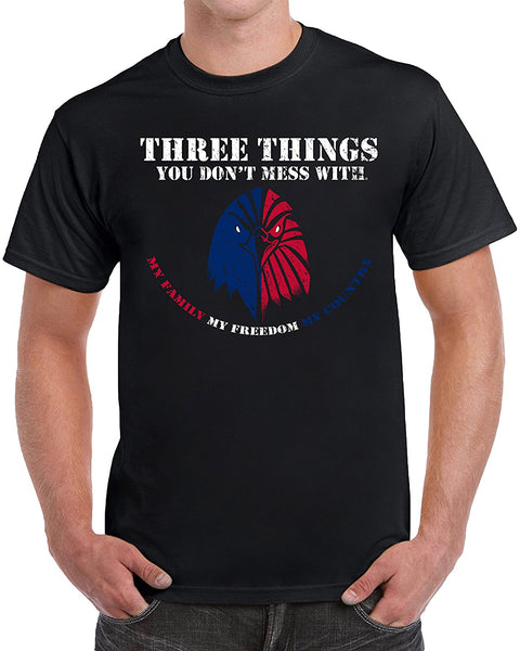 MangoshirtstoreThree Things You Don't Mess With. My Family My Freedom My Country Men's T-ShirtTshirt/Tshirtwomen/Longsleeves tshirt/hoodie