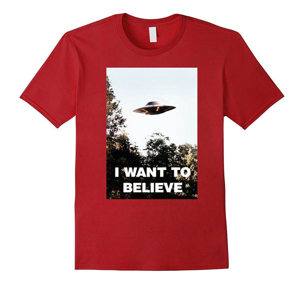 UFO Shirt - I Want To Believe Alien UFO Tee Shirt 2016