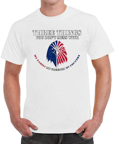 MangoshirtstoreThree Things You Don't Mess With. My Family My Freedom My Country Men's T-ShirtTshirt/Tshirtwomen/Longsleeves tshirt/hoodie