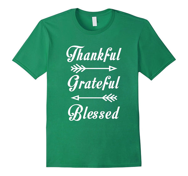 Thankful Grateful Blessed Thanksgiving Funny T-Shirt