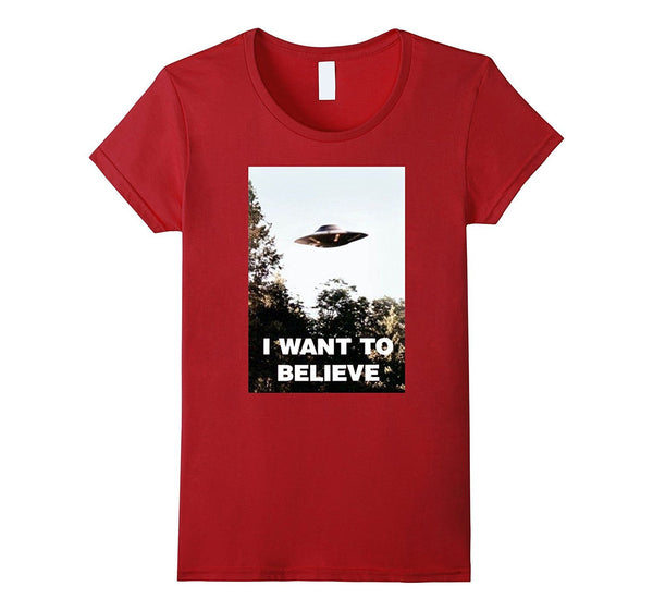 UFO Shirt - I Want To Believe Alien UFO Tee Shirt 2016