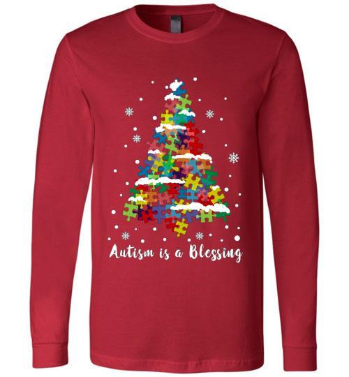 Autism Awareness Ugly Christmas Sweaters Autism Is A Blessing Long Sleeve