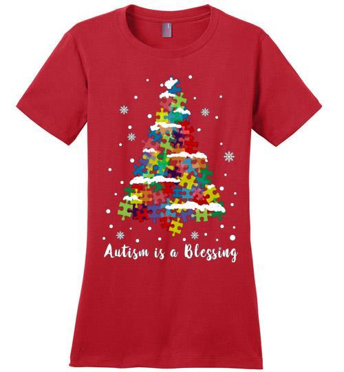 Autism Awareness Ugly Christmas Sweaters Autism Is A Blessing Ladies Perfect