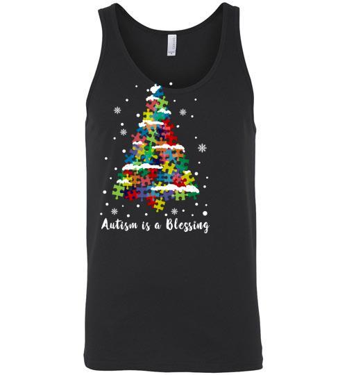 Autism Awareness Ugly Christmas Sweaters Autism Is A Blessing Tank Top