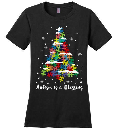Autism Awareness Ugly Christmas Sweaters Autism Is A Blessing Ladies Perfect