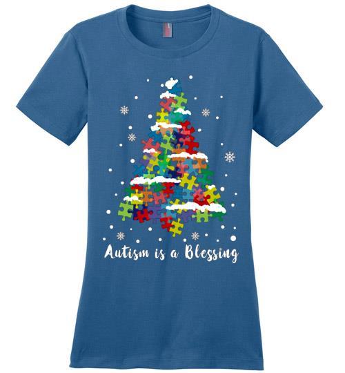 Autism Awareness Ugly Christmas Sweaters Autism Is A Blessing Ladies Perfect