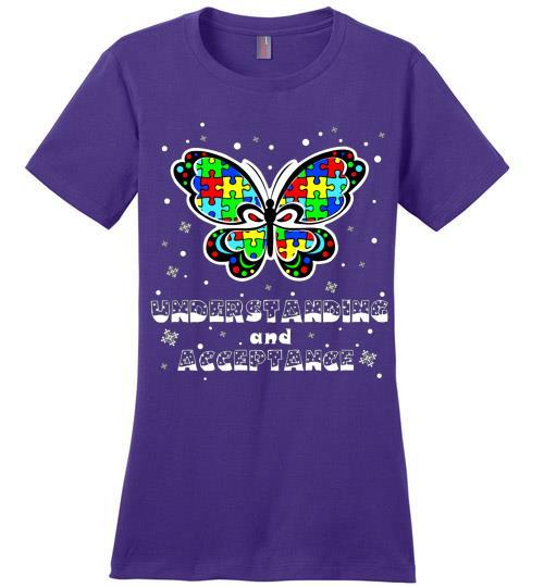 Autism Awareness Ugly Christmas Sweaters Autism Understanding And Acceptance Ladies Perfect