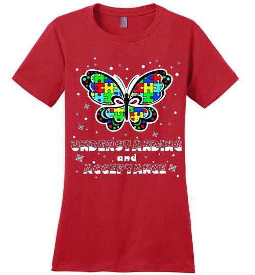 Autism Awareness Ugly Christmas Sweaters Autism Understanding And Acceptance Ladies Perfect