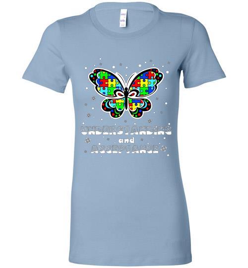 Autism Awareness Ugly Christmas Sweaters Autism Understanding And Acceptance Bella Ladies Tee