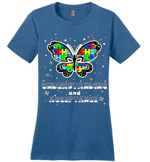 Autism Awareness Ugly Christmas Sweaters Autism Understanding And Acceptance Ladies Perfect