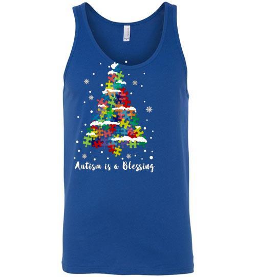 Autism Awareness Ugly Christmas Sweaters Autism Is A Blessing Tank Top