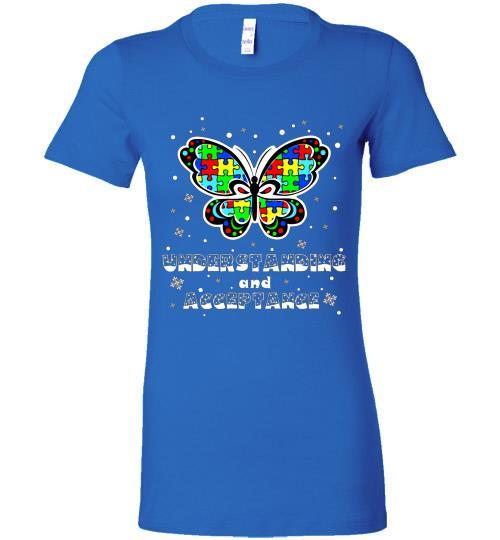 Autism Awareness Ugly Christmas Sweaters Autism Understanding And Acceptance Bella Ladies Tee