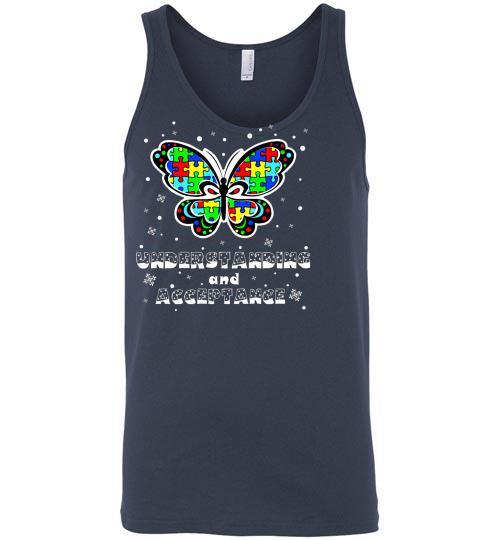Autism Awareness Ugly Christmas Sweaters Autism Understanding And Acceptance Tank Top