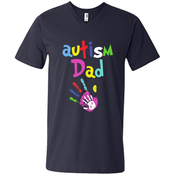 Autism Dad, Autism dad and child t-shirt, gift shirt for dad - Men's V-Neck