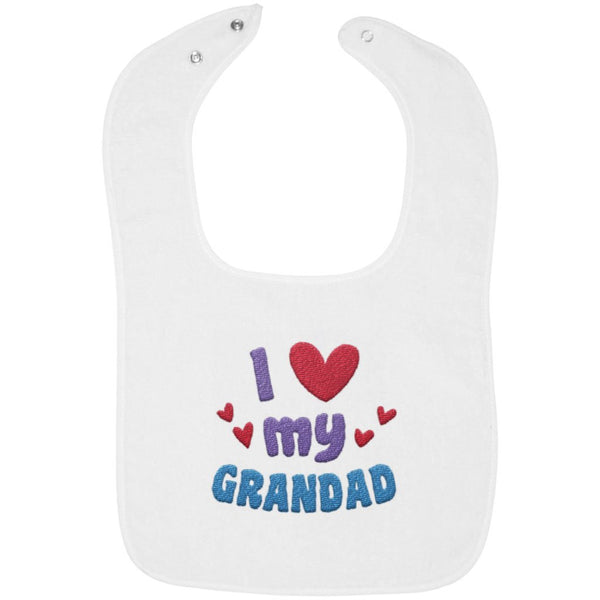 I Love My Grandad - Embroidered Infant Bib