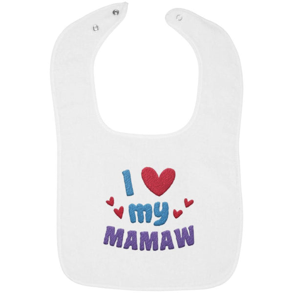 I Love My Mamaw - Embroidered Infant Bib