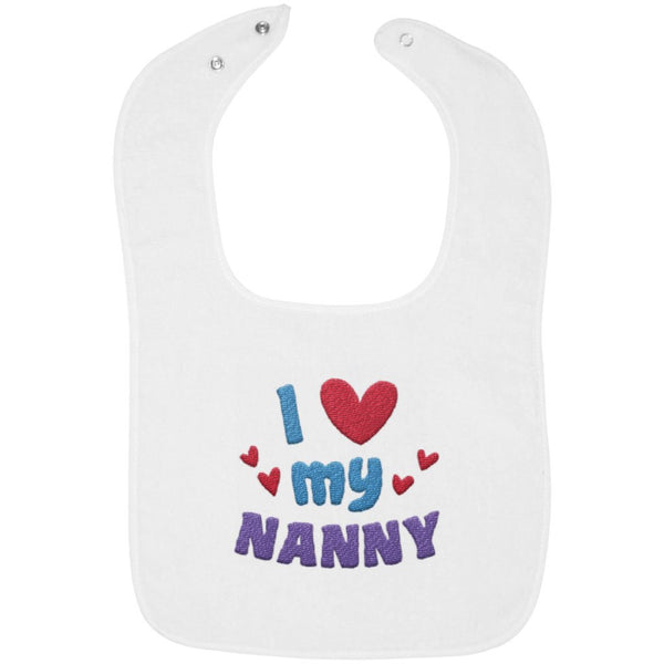 I Love My Nanny - Embroidered Infant Bib