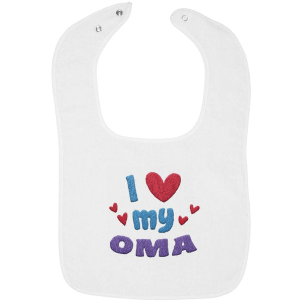 I Love My Oma - Embroidered Infant Bib