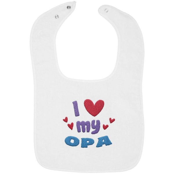 I Love My Opa - Embroidered Infant Bib