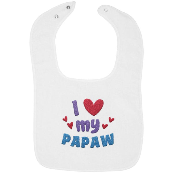 I Love My Papaw - Embroidered Infant Bib