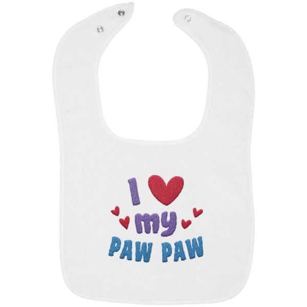 I Love My Paw Paw - Embroidered Infant Bib