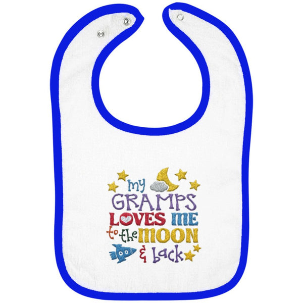 Gramps Loves Me to the Moon and Back - Embroidered Infant Bib
