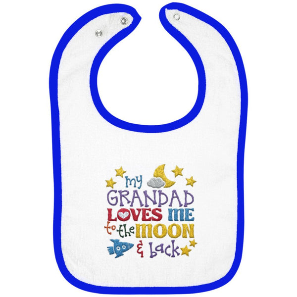 Grandad Loves Me to the Moon and Back - Embroidered Infant Bib