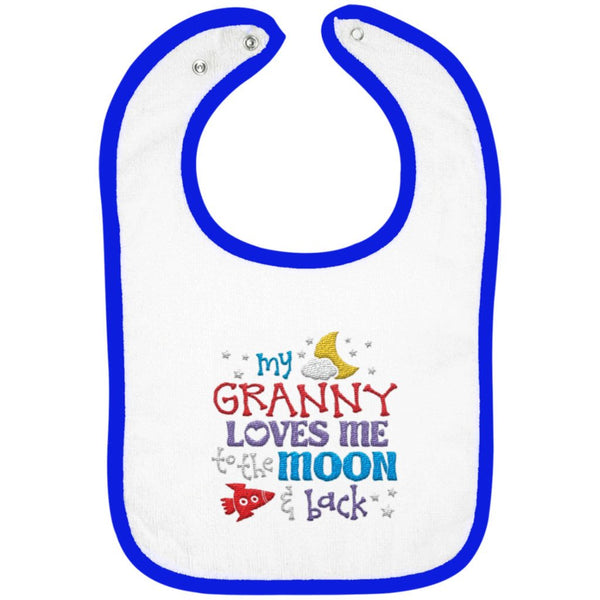 Granny Loves Me to the Moon and Back - Embroidered Infant Bib