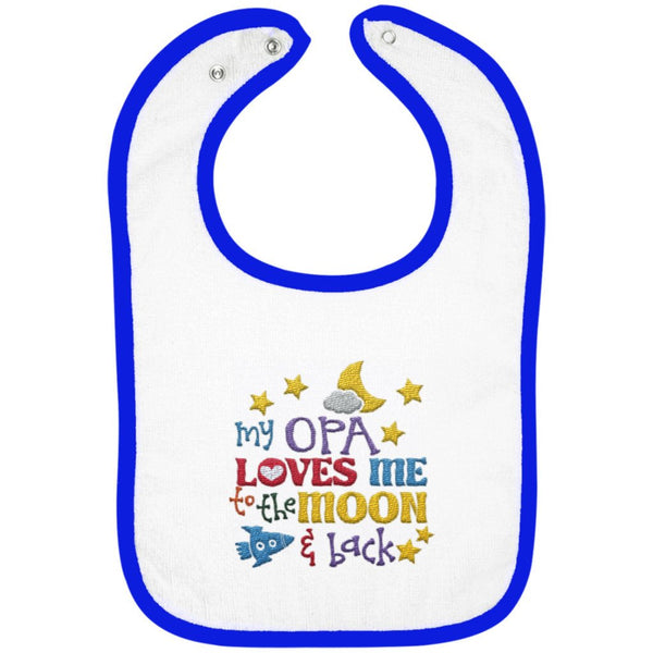 Opa Loves Me to the Moon and Back - Embroidered Infant Bib