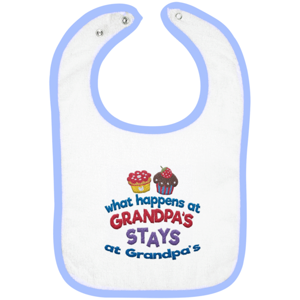 What Happens At Grandpas - Embroidered Infant Bib