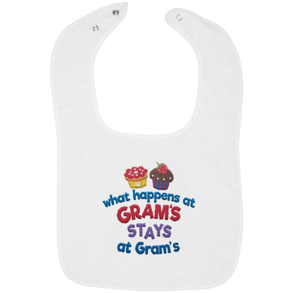 What Happens At Grams - Embroidered Infant Bib
