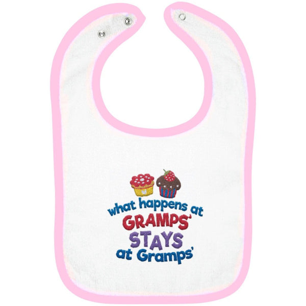What Happens At Gramps - Embroidered Infant Bib