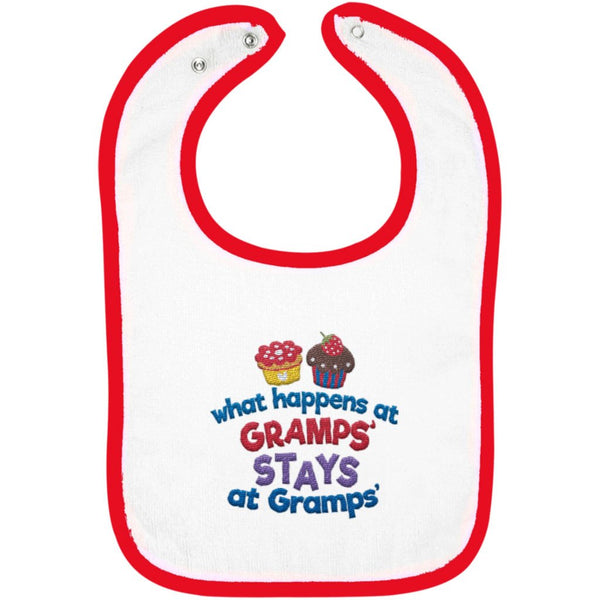 What Happens At Gramps - Embroidered Infant Bib