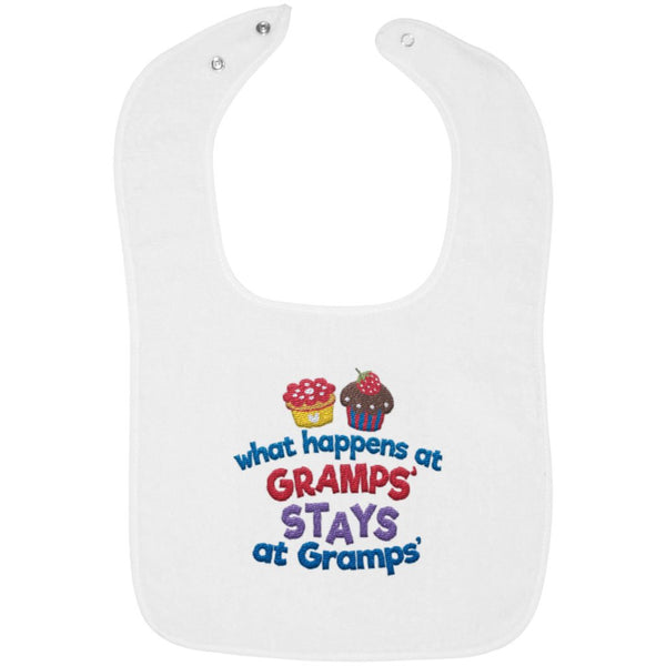 What Happens At Gramps - Embroidered Infant Bib