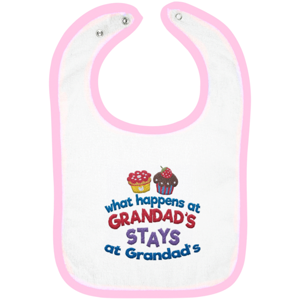 What Happens At Grandads - Embroidered Infant Bib