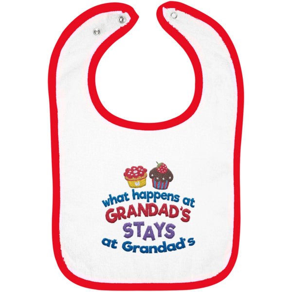 What Happens At Grandads - Embroidered Infant Bib