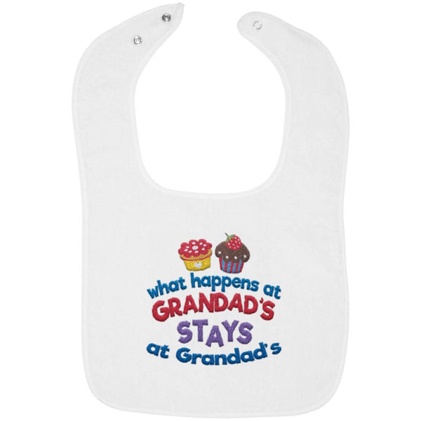 What Happens At Grandads - Embroidered Infant Bib