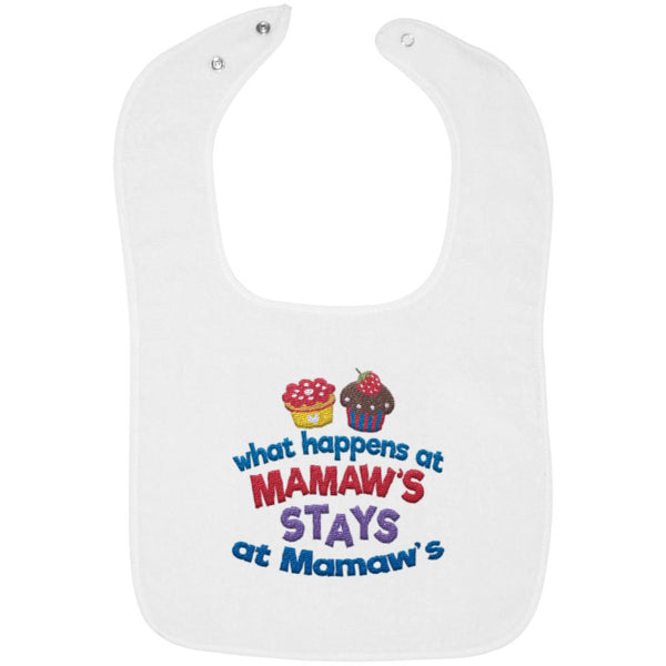 What Happens At Mamaws - Embroidered Infant Bib